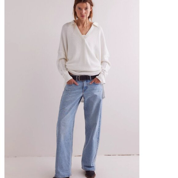 new FREE PEOPLE We The Free Travis Polo/Ivory 252 - Picture 1 of 12